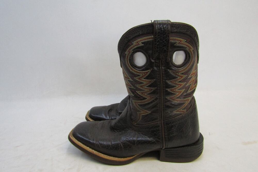 Durango Little Youth Size 3 M Dark Brown Leather Buckaroo Cowboy Western Boots